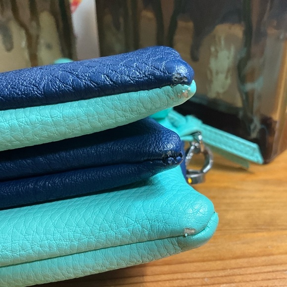 Aqua + Navy Mini Purse - Picture 5 of 11
